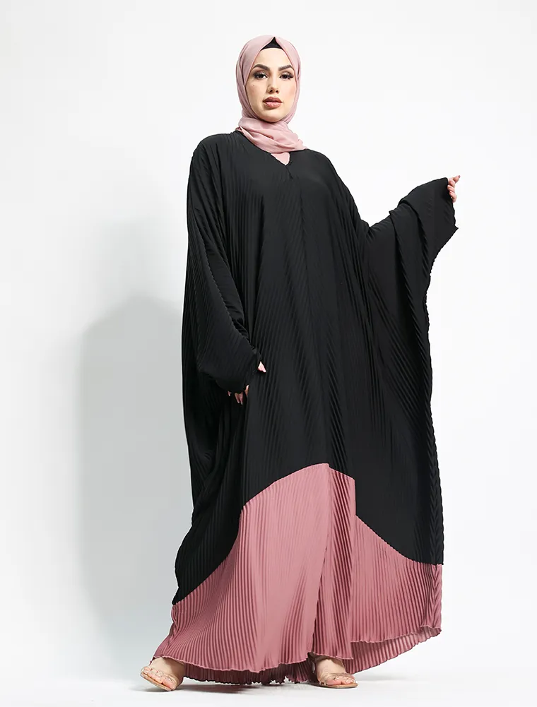 Rose Pleated Batwing